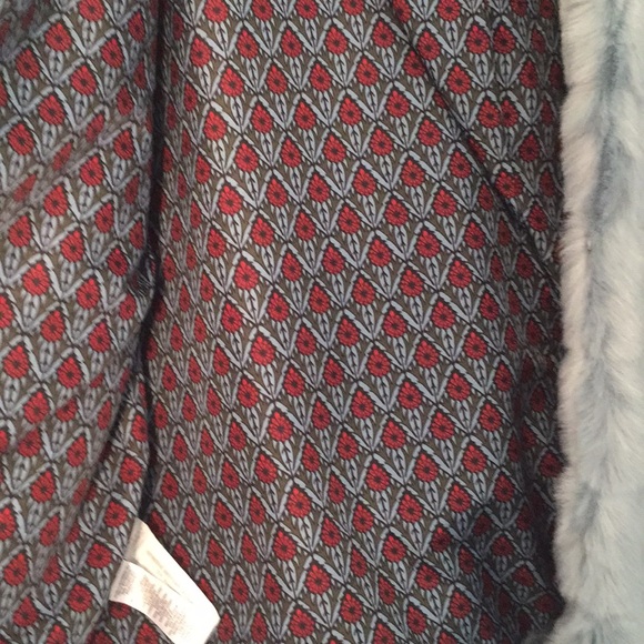 ANN TAYLOR LOFT Faux Fur Blue Coat - Picture 5 of 8